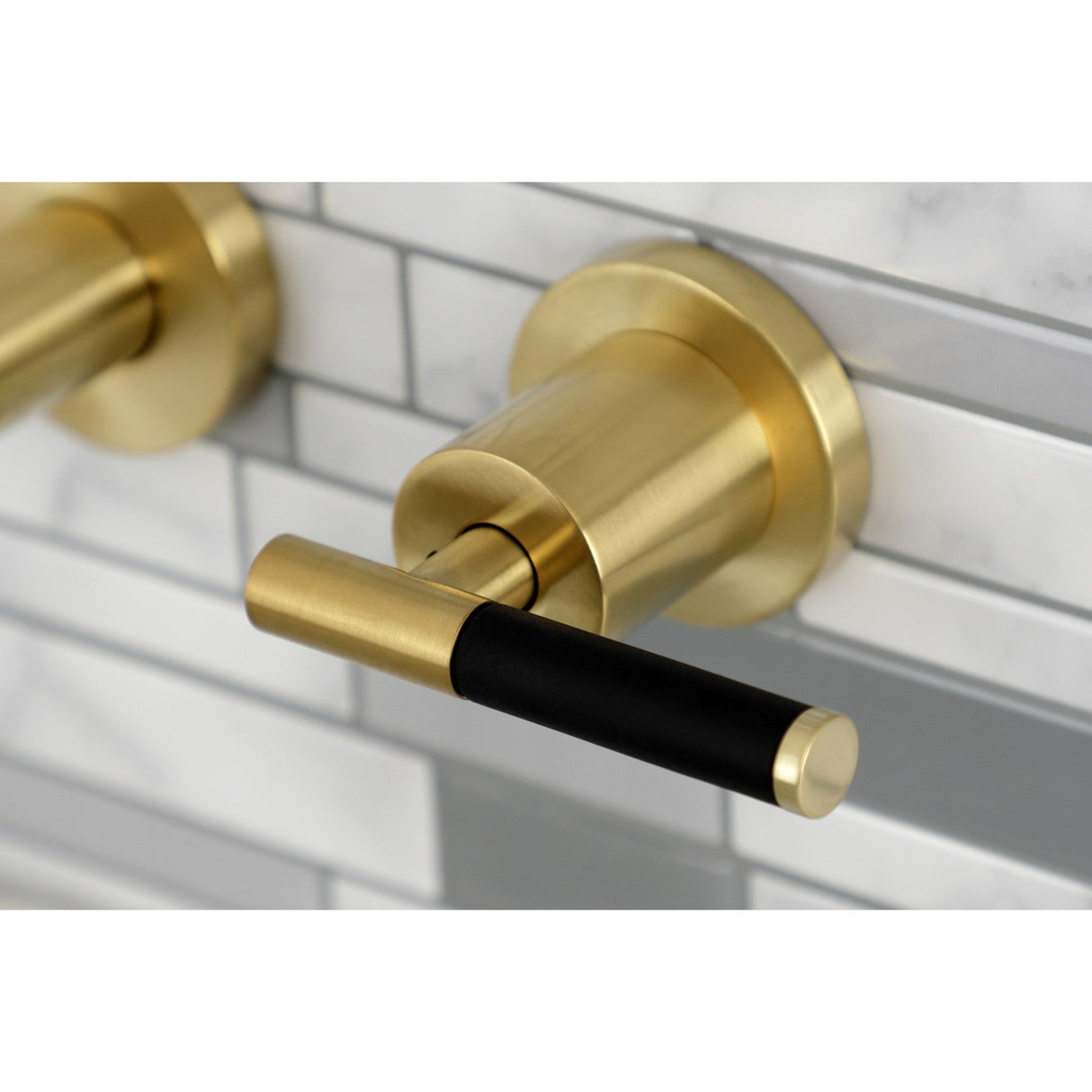 Kaiser KS8127CKL Two-Handle Wall Mount Bathroom Faucet, Brushed Brass