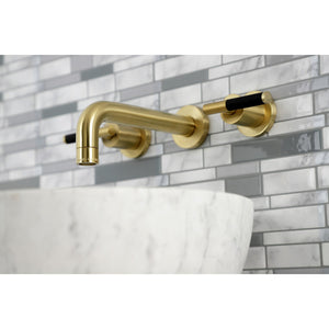 Kaiser KS8127CKL Two-Handle Wall Mount Bathroom Faucet, Brushed Brass