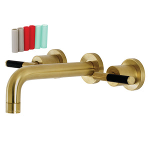Kaiser KS8127CKL Two-Handle Wall Mount Bathroom Faucet, Brushed Brass