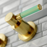 Kaiser KS8127DKL Two-Handle 3-Hole Wall Mount Bathroom Faucet, Brushed Brass