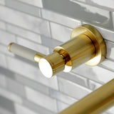 Kaiser KS8127DKL Two-Handle 3-Hole Wall Mount Bathroom Faucet, Brushed Brass