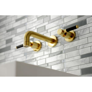 Kaiser KS8127DKL Two-Handle 3-Hole Wall Mount Bathroom Faucet, Brushed Brass