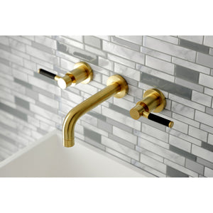Kaiser KS8127DKL Two-Handle 3-Hole Wall Mount Bathroom Faucet, Brushed Brass