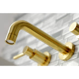 Concord KS8127DL Two-Handle 3-Hole Wall Mount Bathroom Faucet, Brushed Brass