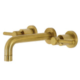 Concord KS8127DL Two-Handle 3-Hole Wall Mount Bathroom Faucet, Brushed Brass