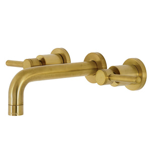 Concord KS8127DL Two-Handle 3-Hole Wall Mount Bathroom Faucet, Brushed Brass
