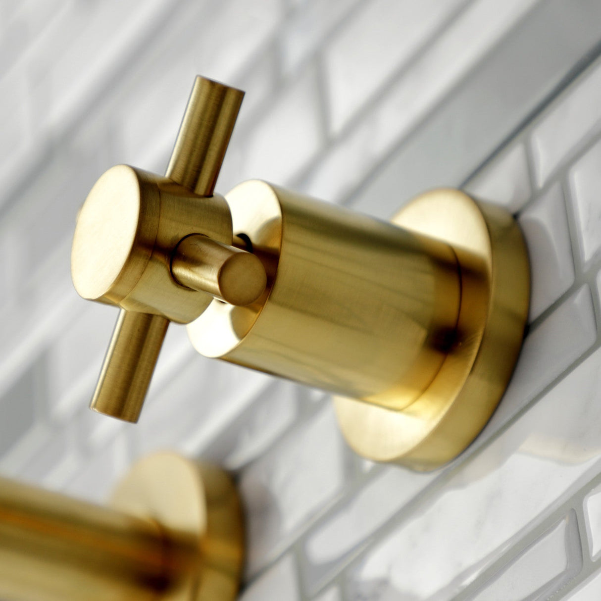 Concord KS8127DX Two-Handle 3-Hole Wall Mount Bathroom Faucet, Brushed Brass