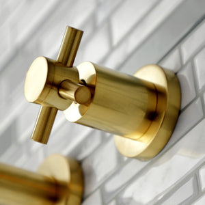 Concord KS8127DX Two-Handle 3-Hole Wall Mount Bathroom Faucet, Brushed Brass