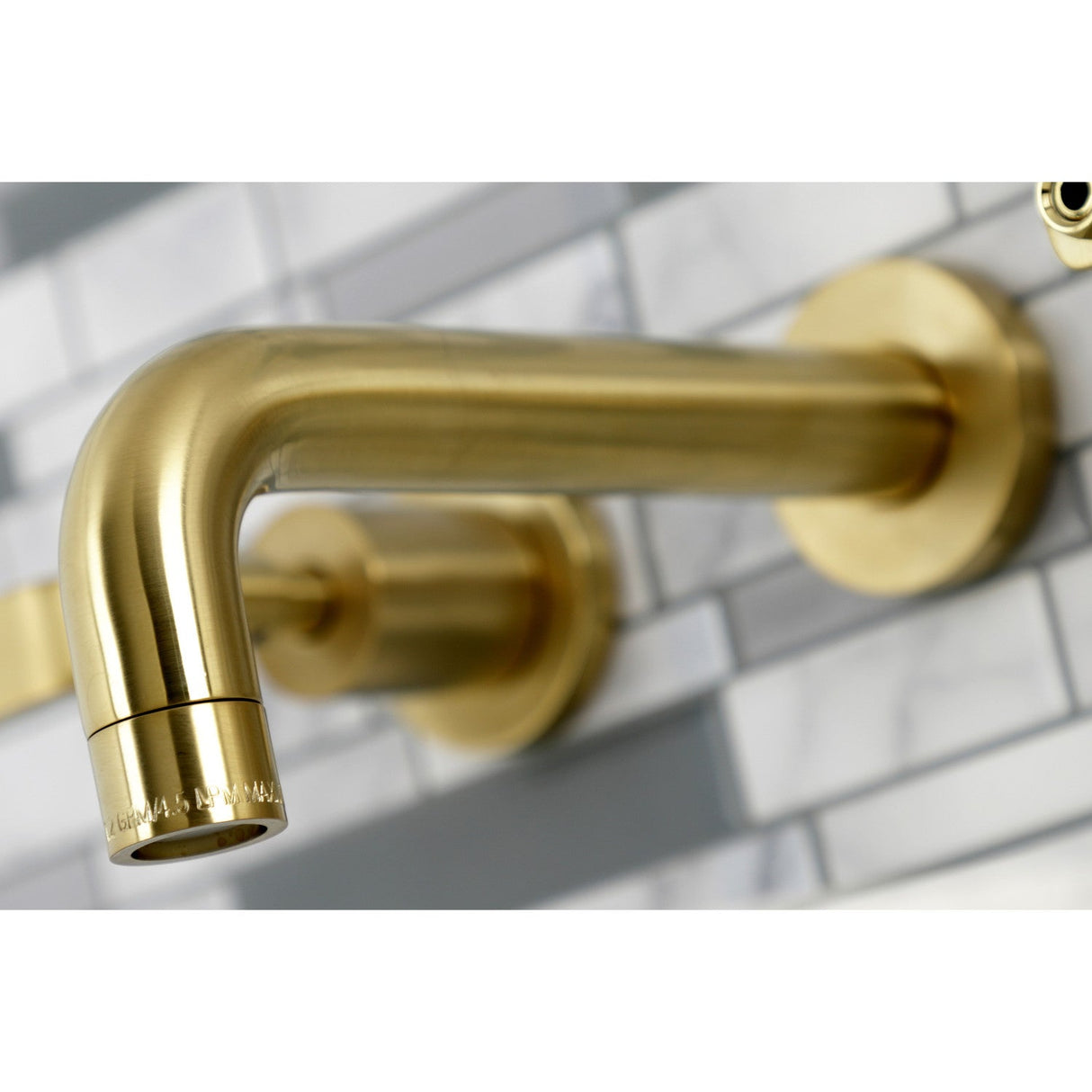 Whitaker KS8127KL Two-Handle 3-Hole Wall Mount Bathroom Faucet, Brushed Brass