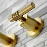 Milano KS8127ML Two-Handle 3-Hole Wall Mount Bathroom Faucet, Brushed Brass