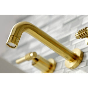 Milano KS8127ML Two-Handle 3-Hole Wall Mount Bathroom Faucet, Brushed Brass