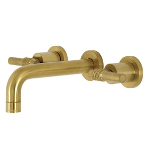 Milano KS8127ML Two-Handle 3-Hole Wall Mount Bathroom Faucet, Brushed Brass