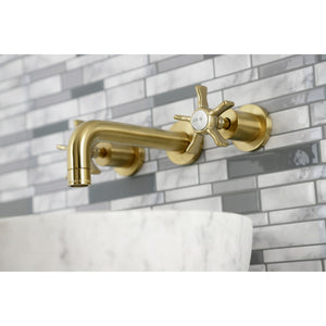 Hamilton KS8127NX Two-Handle 3-Hole Wall Mount Bathroom Faucet, Brushed Brass