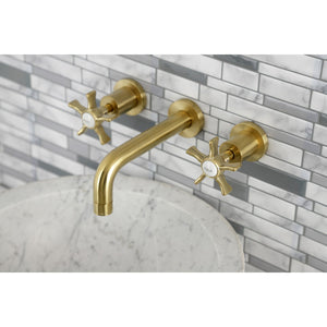 Hamilton KS8127NX Two-Handle 3-Hole Wall Mount Bathroom Faucet, Brushed Brass