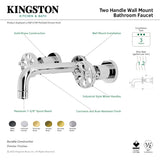 Belknap KS8127RX Two-Handle 3-Hole Wall Mount Bathroom Faucet, Brushed Brass