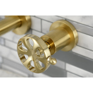 Belknap KS8127RX Two-Handle 3-Hole Wall Mount Bathroom Faucet, Brushed Brass
