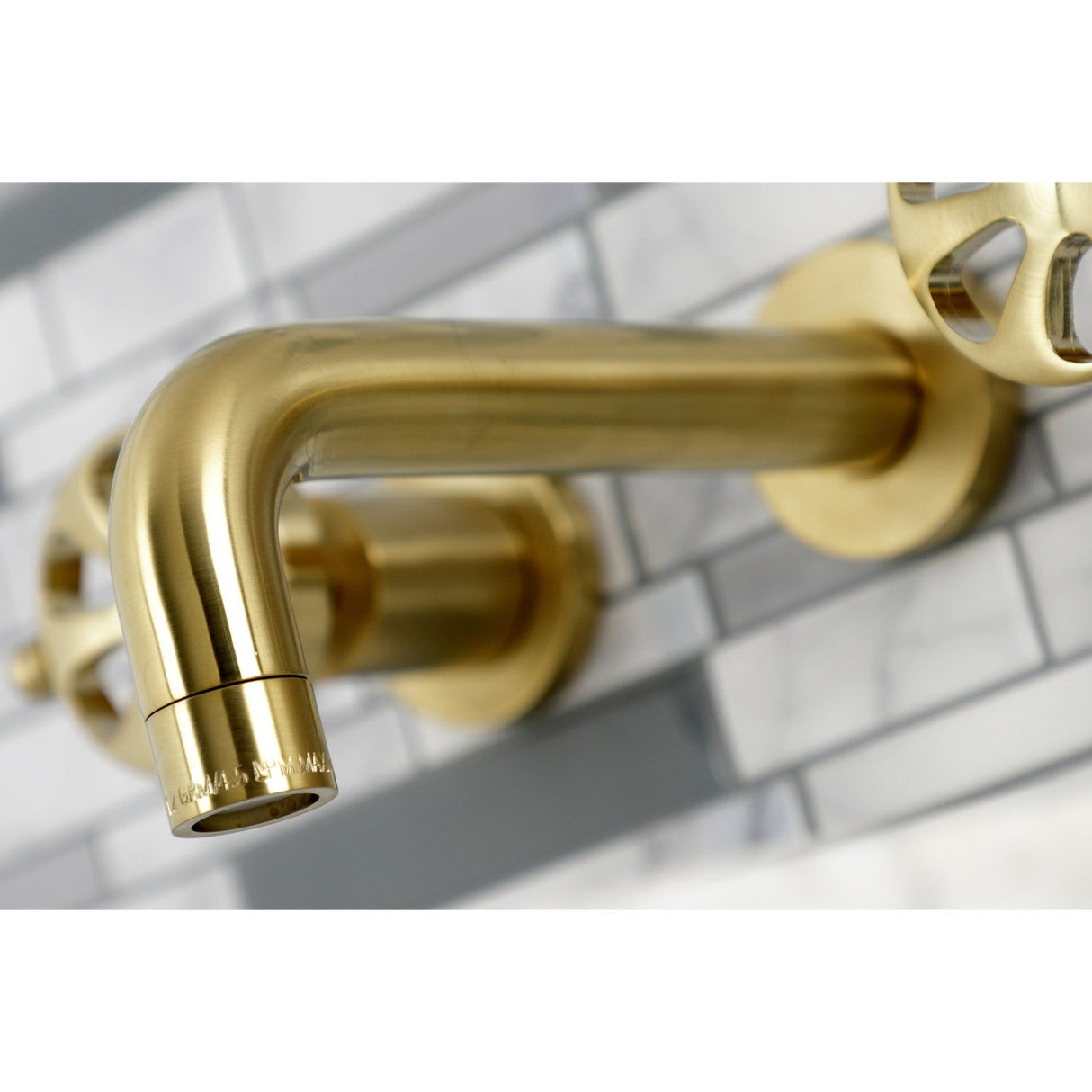 Belknap KS8127RX Two-Handle 3-Hole Wall Mount Bathroom Faucet, Brushed Brass