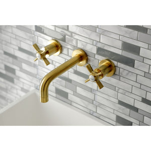 Millennium KS8127ZX Two-Handle 3-Hole Wall Mount Bathroom Faucet, Brushed Brass