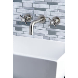Essex KS8128BEX Two-Handle 3-Hole Wall Mount Bathroom Faucet, Brushed Nickel