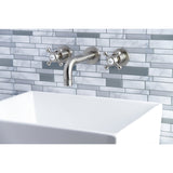 Metropolitan KS8128BX Two-Handle 3-Hole Wall Mount Bathroom Faucet, Brushed Nickel