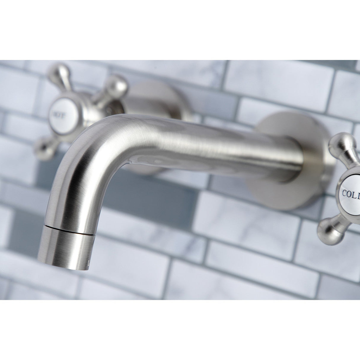 Metropolitan KS8128BX Two-Handle 3-Hole Wall Mount Bathroom Faucet, Brushed Nickel