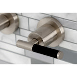 Kaiser KS8128CKL Two-Handle Wall Mount Bathroom Faucet, Brushed Nickel