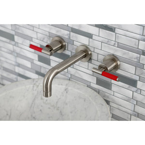 Kaiser KS8128CKL Two-Handle Wall Mount Bathroom Faucet, Brushed Nickel