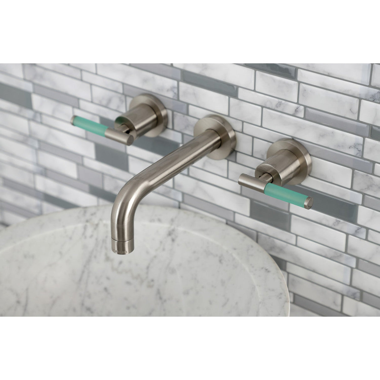 Kaiser KS8128CKL Two-Handle Wall Mount Bathroom Faucet, Brushed Nickel