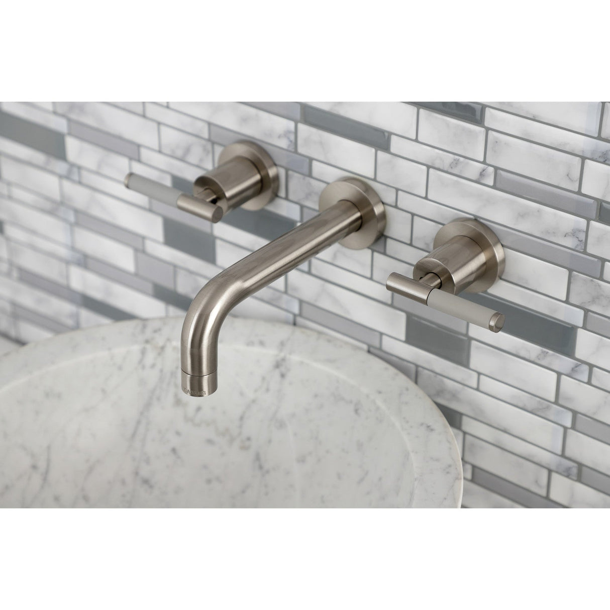 Kaiser KS8128CKL Two-Handle Wall Mount Bathroom Faucet, Brushed Nickel
