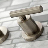 Manhattan KS8128CML Two-Handle 3-Hole Wall Mount Bathroom Faucet, Brushed Nickel