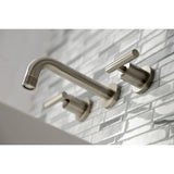 Manhattan KS8128CML Two-Handle 3-Hole Wall Mount Bathroom Faucet, Brushed Nickel