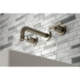 Manhattan KS8128CML Two-Handle 3-Hole Wall Mount Bathroom Faucet, Brushed Nickel