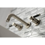 Kaiser KS8128DKL Two-Handle 3-Hole Wall Mount Bathroom Faucet, Brushed Nickel