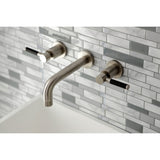 Kaiser KS8128DKL Two-Handle 3-Hole Wall Mount Bathroom Faucet, Brushed Nickel