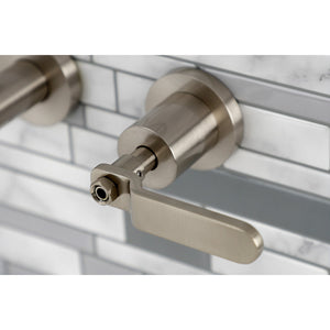 Whitaker KS8128KL Two-Handle 3-Hole Wall Mount Bathroom Faucet, Brushed Nickel