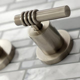 Milano KS8128ML Two-Handle 3-Hole Wall Mount Bathroom Faucet, Brushed Nickel