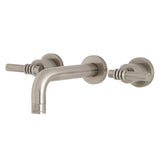 Milano KS8128ML Two-Handle 3-Hole Wall Mount Bathroom Faucet, Brushed Nickel