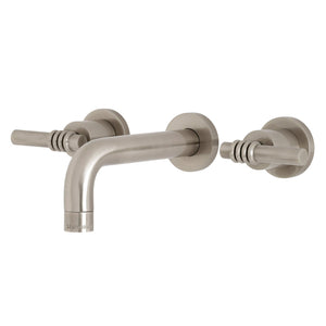 Milano KS8128ML Two-Handle 3-Hole Wall Mount Bathroom Faucet, Brushed Nickel