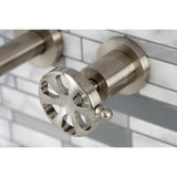 Belknap KS8128RX Two-Handle 3-Hole Wall Mount Bathroom Faucet, Brushed Nickel