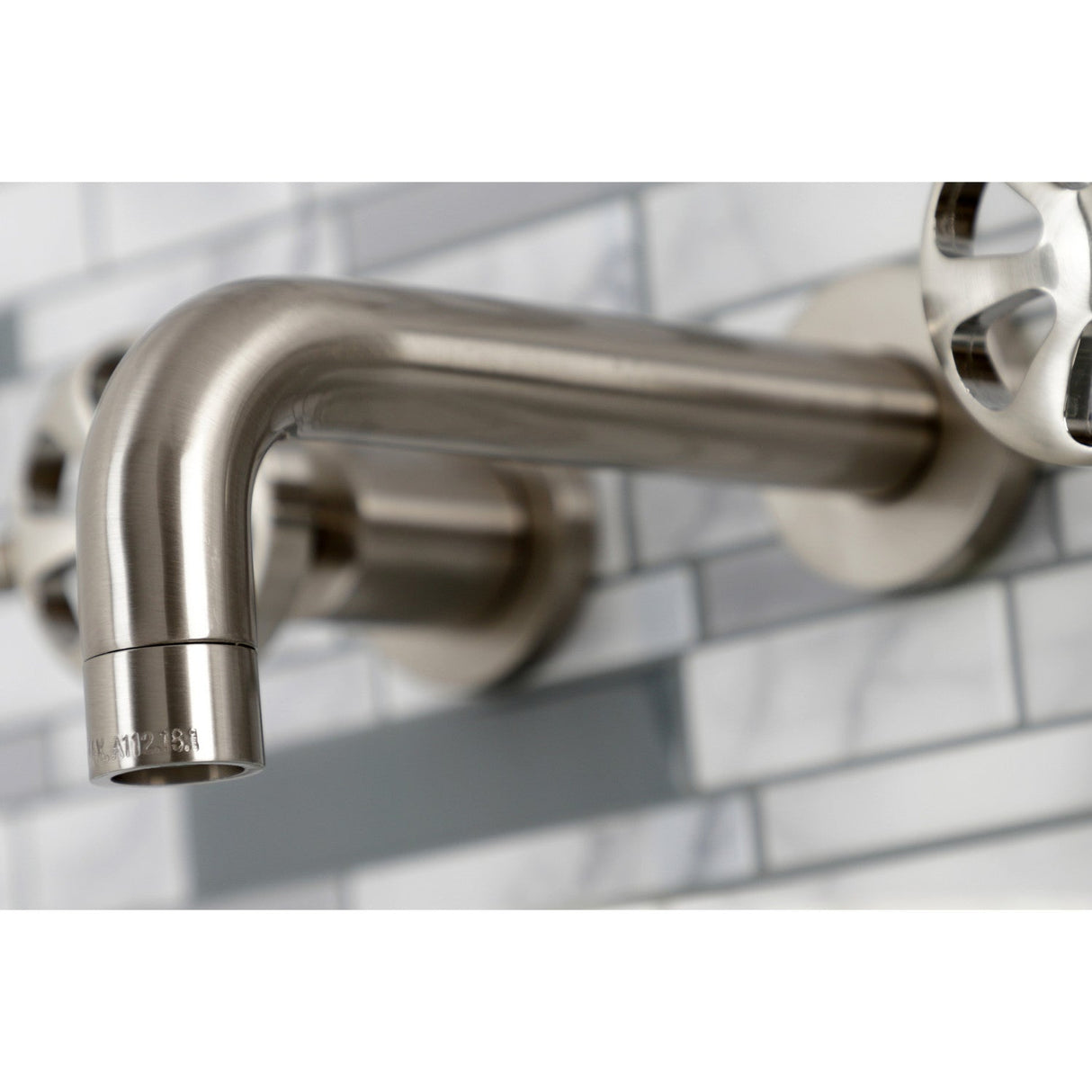 Belknap KS8128RX Two-Handle 3-Hole Wall Mount Bathroom Faucet, Brushed Nickel
