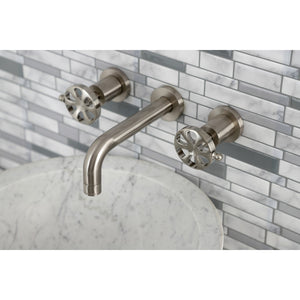Belknap KS8128RX Two-Handle 3-Hole Wall Mount Bathroom Faucet, Brushed Nickel