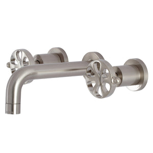 Belknap KS8128RX Two-Handle 3-Hole Wall Mount Bathroom Faucet, Brushed Nickel