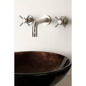 Millennium KS8128ZX Two-Handle 3-Hole Wall Mount Bathroom Faucet, Brushed Nickel