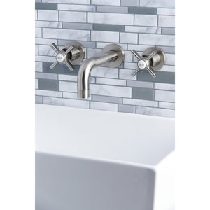 Millennium KS8128ZX Two-Handle 3-Hole Wall Mount Bathroom Faucet, Brushed Nickel