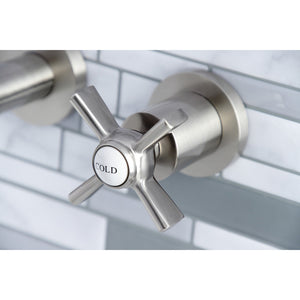 Millennium KS8128ZX Two-Handle 3-Hole Wall Mount Bathroom Faucet, Brushed Nickel