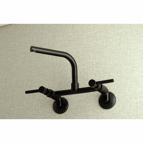 Concord KS812MB Two-Handle 2-Hole Wall Mount Kitchen Faucet, Matte Black