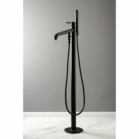 Concord KS8130DL Single-Handle 1-Hole Freestanding Tub Faucet with Hand Shower, Matte Black