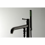 Concord KS8130DL Single-Handle 1-Hole Freestanding Tub Faucet with Hand Shower, Matte Black