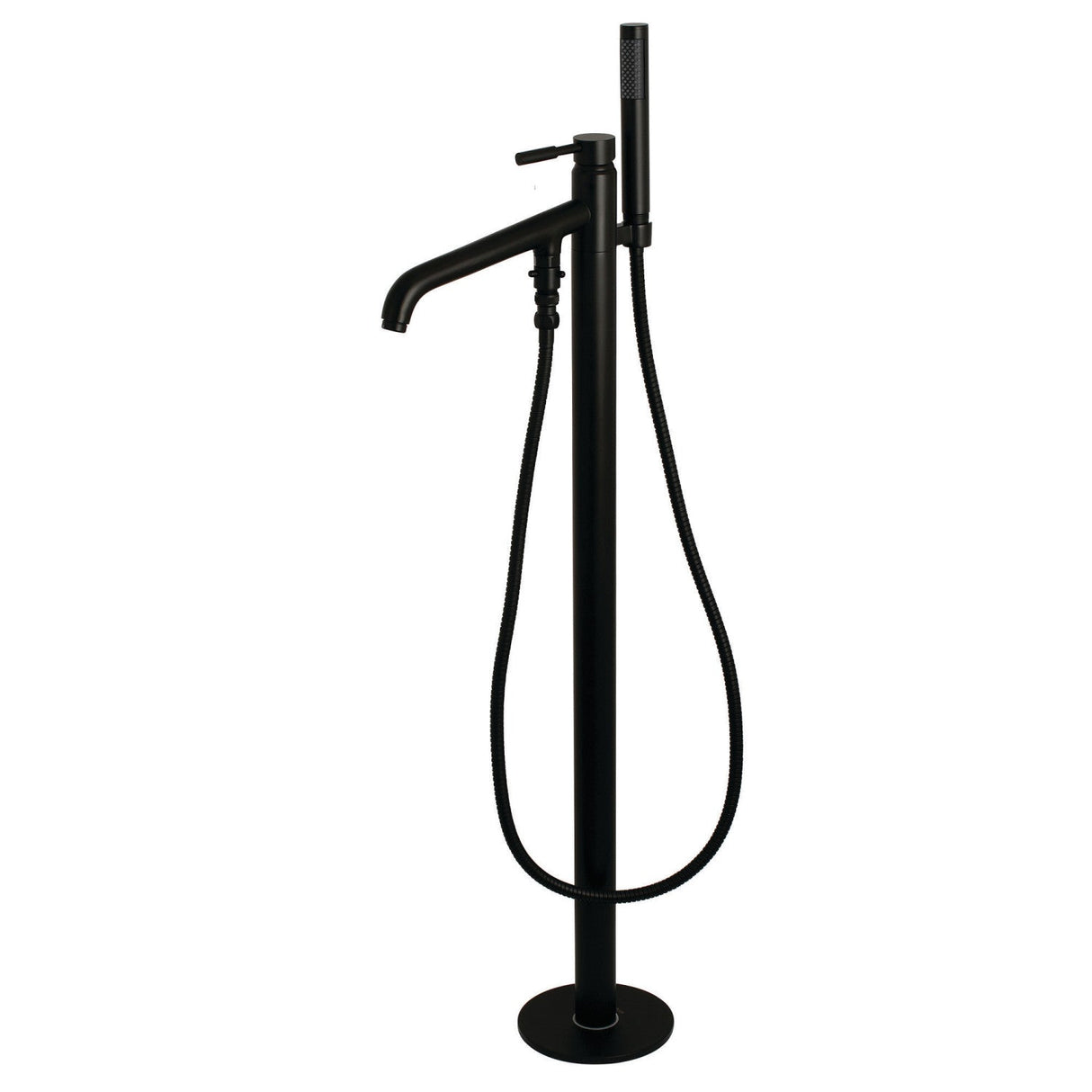 Concord KS8130DL Single-Handle 1-Hole Freestanding Tub Faucet with Hand Shower, Matte Black