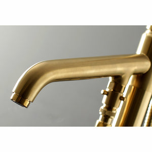 Concord KS8137DL Single-Handle 1-Hole Freestanding Tub Faucet with Hand Shower, Brushed Brass
